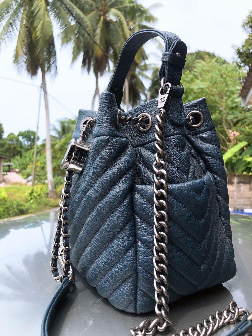 Chanel chevron mini bucket bag, Luxury, Bags & Wallets on Carousell