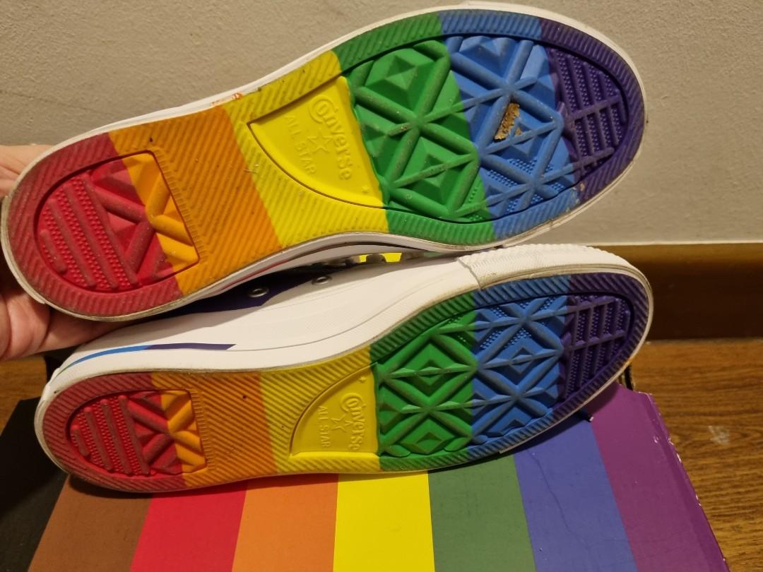 Rainbow soled converse shop