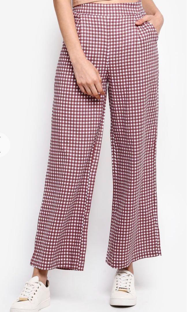 Gingham pants womens clearance