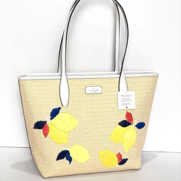 Handbag Ash Straw Lemon Zest Large Tote ?Flash Sale?Kate