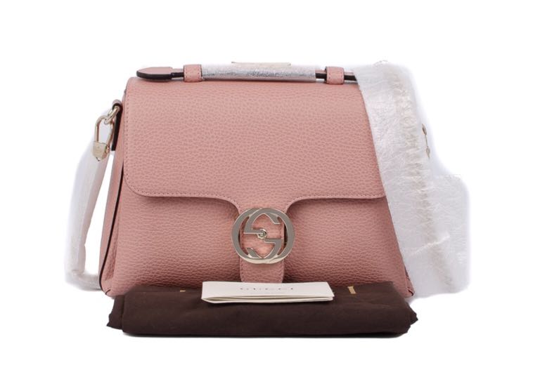 GUCCI Dollar Interlocking G Top Handle Soft Pink Shoulder Bag