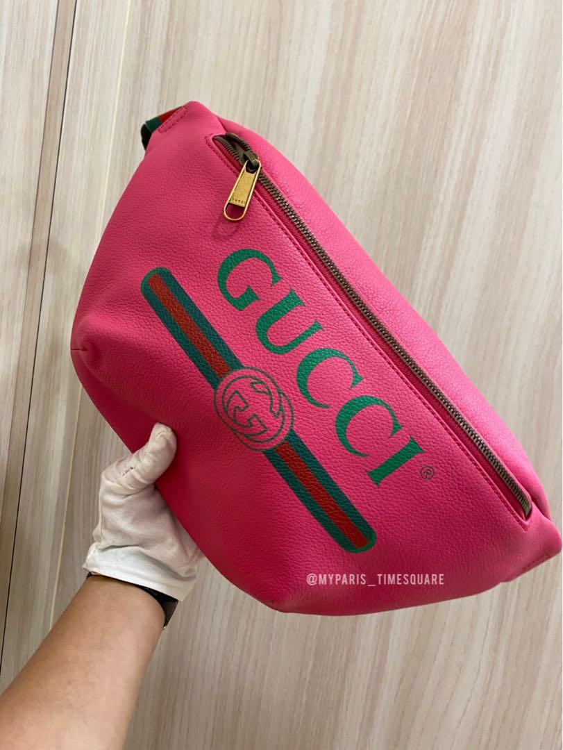 Bygger Interpretive Udvej ❤️Gucci Print Leather Belt Bag Large Pink, Luxury, Bags & Wallets on  Carousell