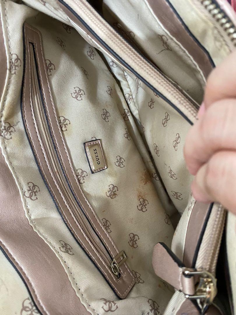 Authentic Guess quilted bag in nude pink, Women's Fashion, Bags