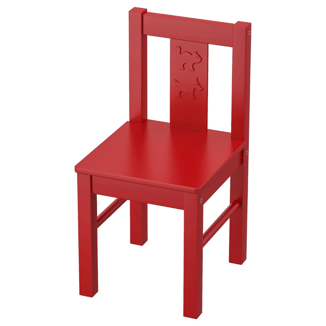 IKEA Kritter Children s Chair Red Babies Kids Baby Nursery