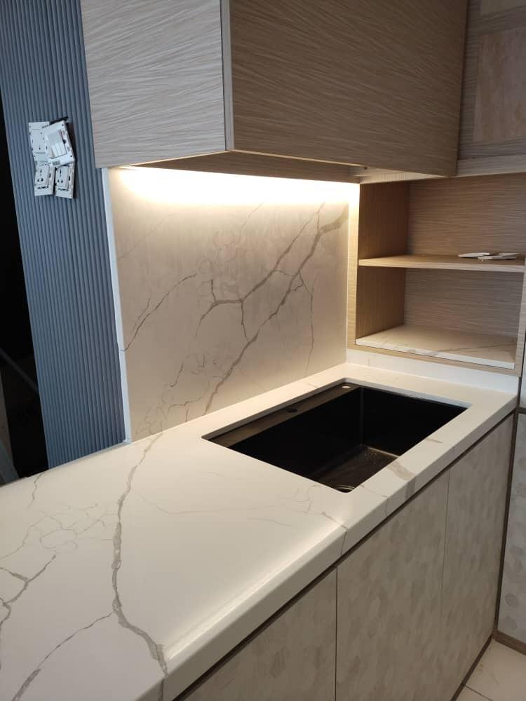 KITCHEN TABLE TOP CALLACATA QUARTZ STONE, TV WALL, VANITY TOP ...