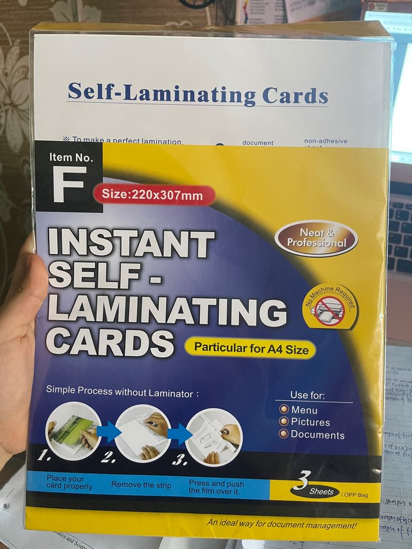 Laminating Cards A4, Hobbies & Toys, Stationery & Craft, Stationery & School Supplies on Carousell