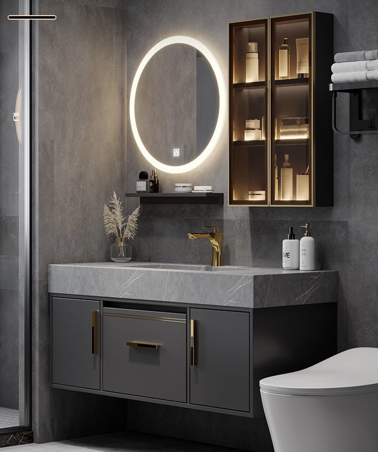 latest one piece cultured granite basin w top proximity sensor light cabinet set furniture home living bathroom kitchen fixtures on carousell