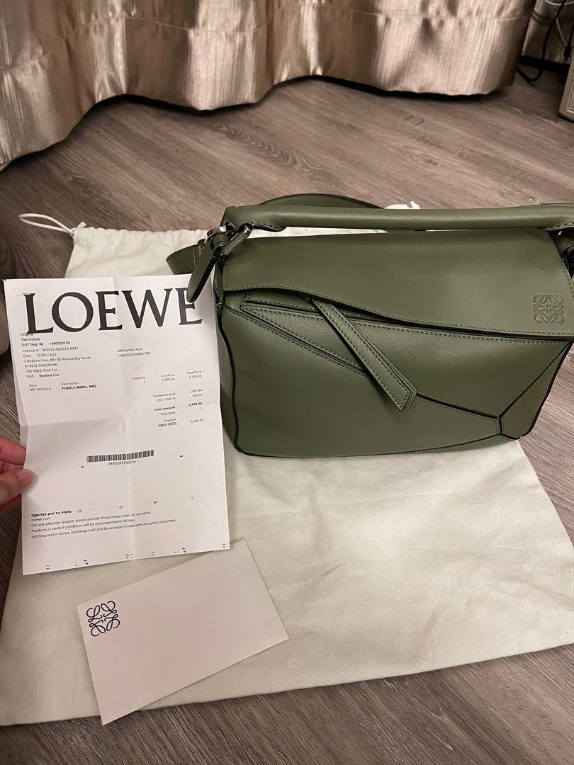 Loewe Puzzle Bag Leather Nano Green 1119041