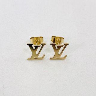 Louis Vuitton M00763 LV Eclipse Earrings, Gold, One Size