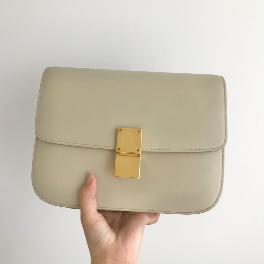 Celine box bag tan hot sale