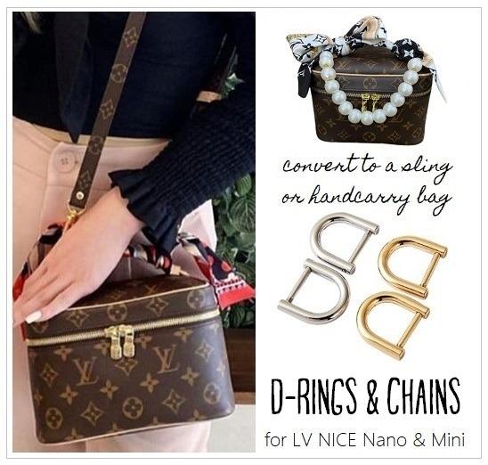 D Rings  For converting Cosmetic Pouch, Nice Nano etc into Crossbody Bags  – Luxegarde