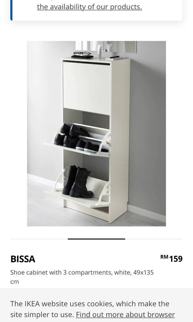 NEW Rak Kasut Ikea Bissa Furniture Home Living Furniture Shelves Cabinets Racks on Carousell