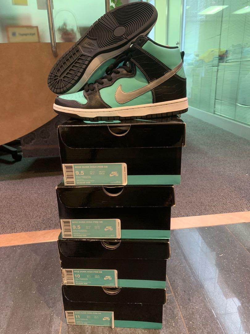 Nike Dunk SB High Diamond Supply Co. “Tiffany”, 男裝, 鞋, 波鞋