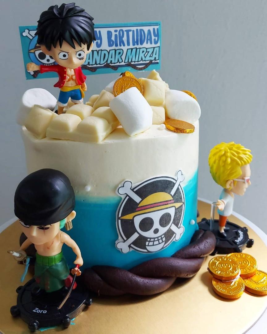 Cake Decorative Ornaments Pirate Ship Anime One Piece Decoration Luffy  Cartoon Theme Cake Creative Ornaments Plug-in Components