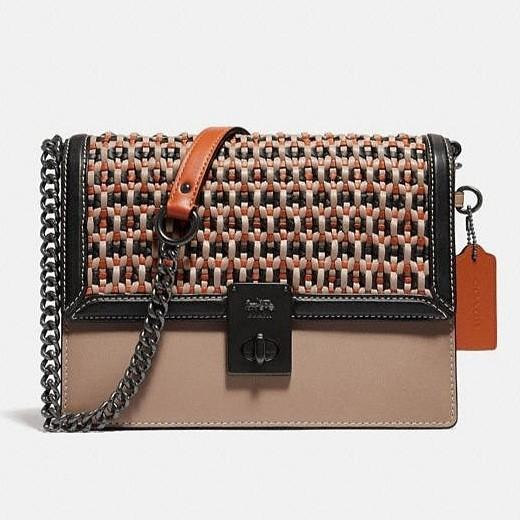 Original Coach Hutton Shoulder Bag with Weaving Women s Fashion
