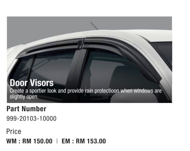 Harga door visor axia sale