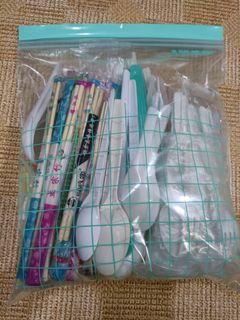 Plastic cutlery to give away.