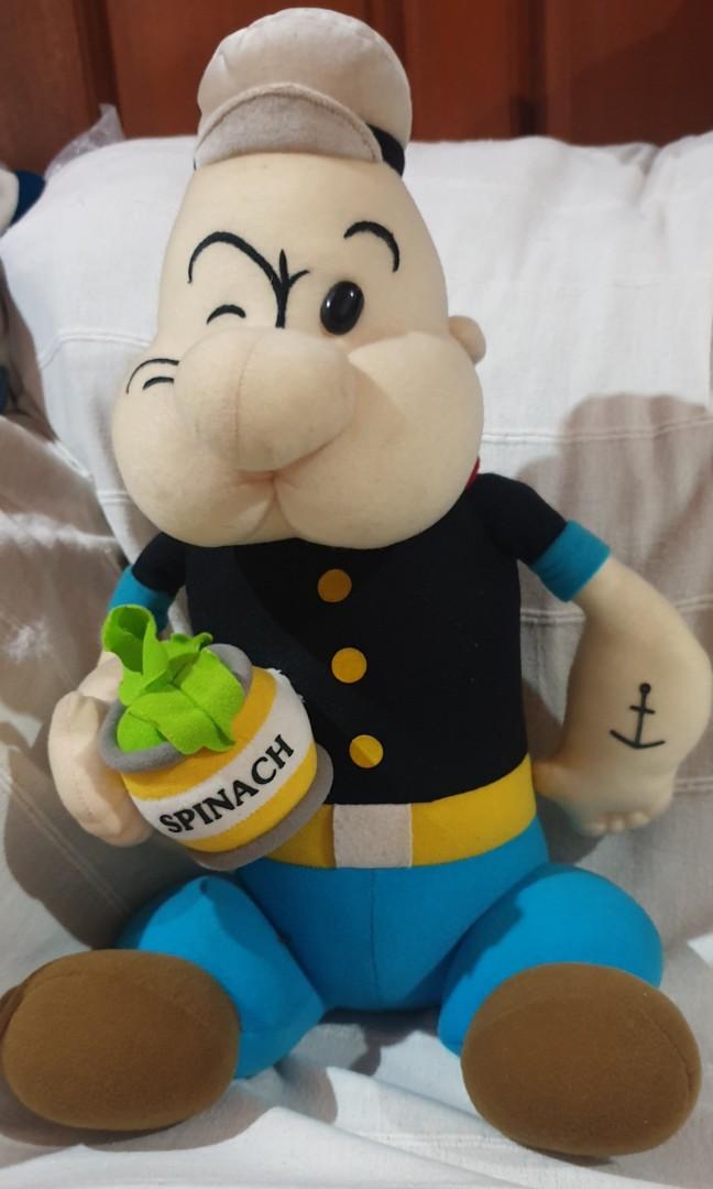 Popeye w Spinach Can Large Stuffed Plush Toy Hobbies Toys