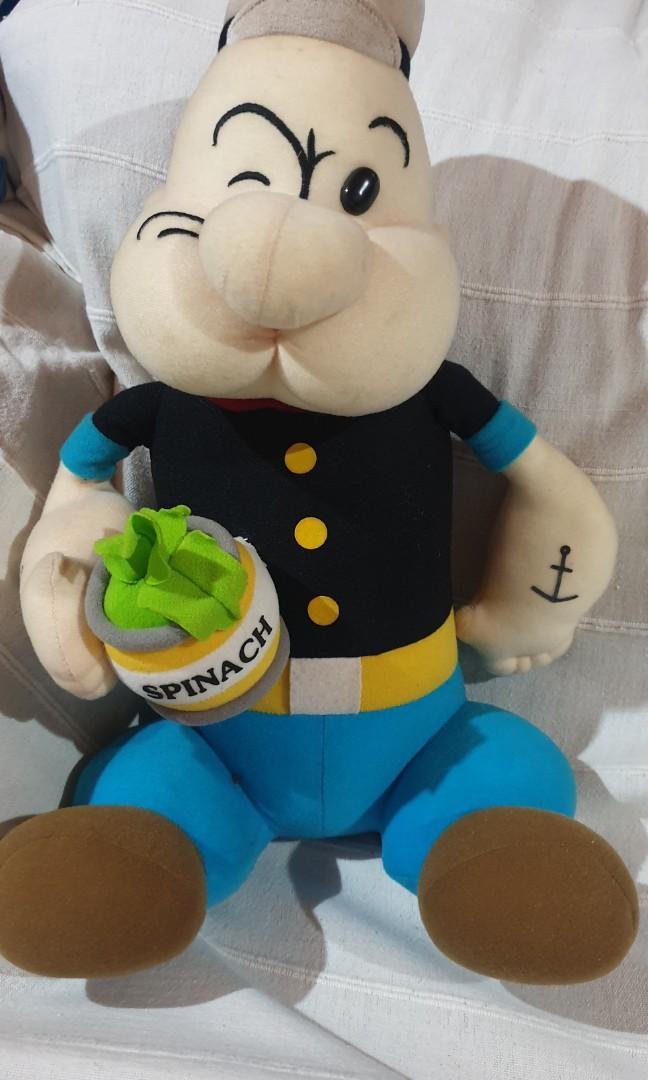 Popeye w/ Spinach Can Large Stuffed Plush Toy (Category: Plushies & Soft Toys) located in Quezon City. Submitted by treasurebox1984 (Listing ID 1089983176, Image 3). Description: -Popeye Large Plush Toy -No Box or Tags, sold as is. - In good condition. just let me know i can send pictures. Php 600+ SF RFS: Downsizing Collections 🛵 Mode of Delivery: ✔Grab ✔Lalamove ✔GO Express ✔Meet Up in Circle C (To Be Scheduled) 💰Mode of Payment: -Metrobank -
