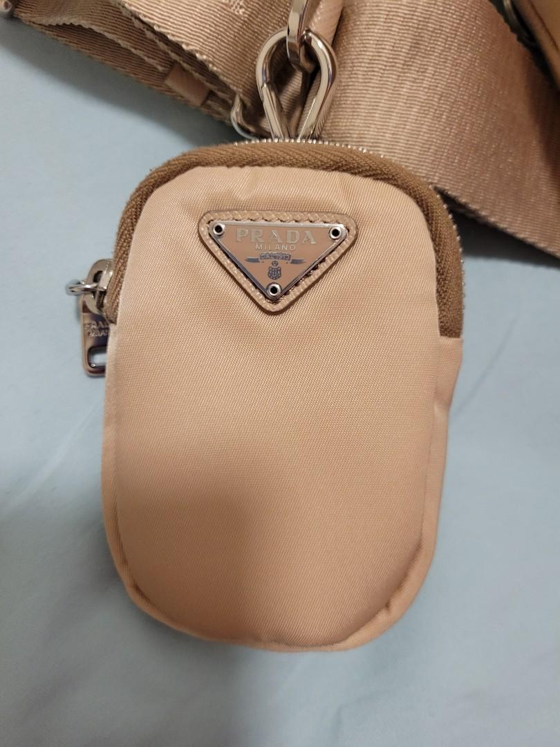 Prada Re-Edition 2005 尼龍手袋三合一兩用包(奶茶色), 名牌精品