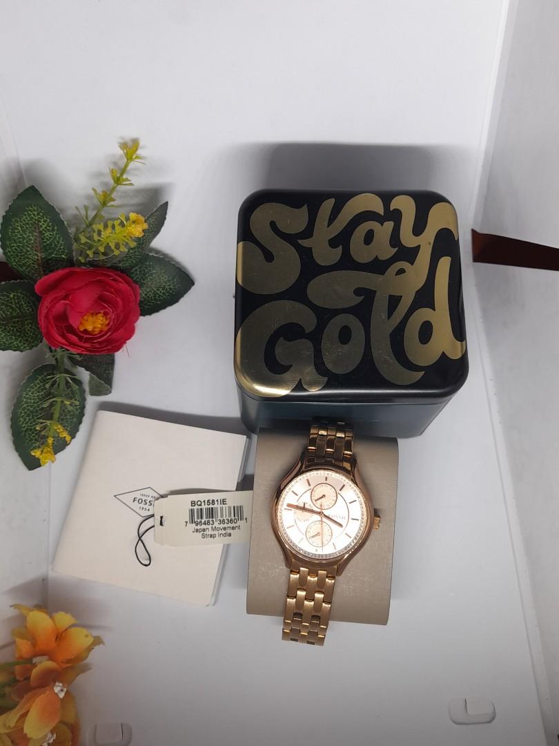 PRELOVED JAM TANGAN FOSSIL BQ1581 WANITA ORIGINAL MASIH BAGUS SEMUA LENGKAP FREONGKIR