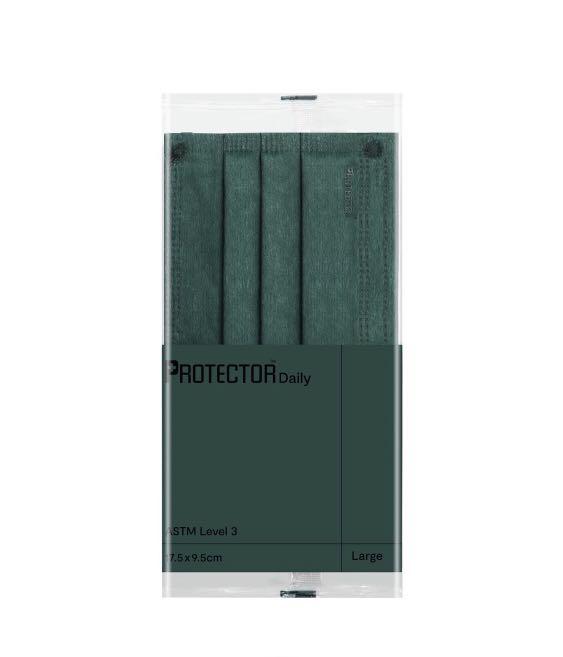 Protector Mask Pine （分類：口罩、面罩）位於 Hong Kong。 由 recaca 提交（商品編號 1089909321，圖片 2）。簡介： Protector Daily ASTM Level 3 Color: Pine Medium Size: 16.5X9.5 cm 陽光森林綠色，適合配搭運動服裝 大埔交收 順豐到付（兩盒或以上包順豐站/智能櫃） 。