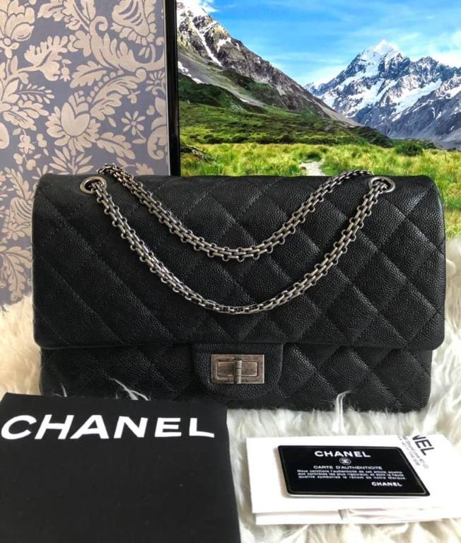 RARE chanel reissue 227 black caviar # 16, Luxury, Bags & Wallets on  Carousell