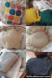 SALE Native Raffia Pillowcases Handmade Pillowcase Raffia Pillowcase