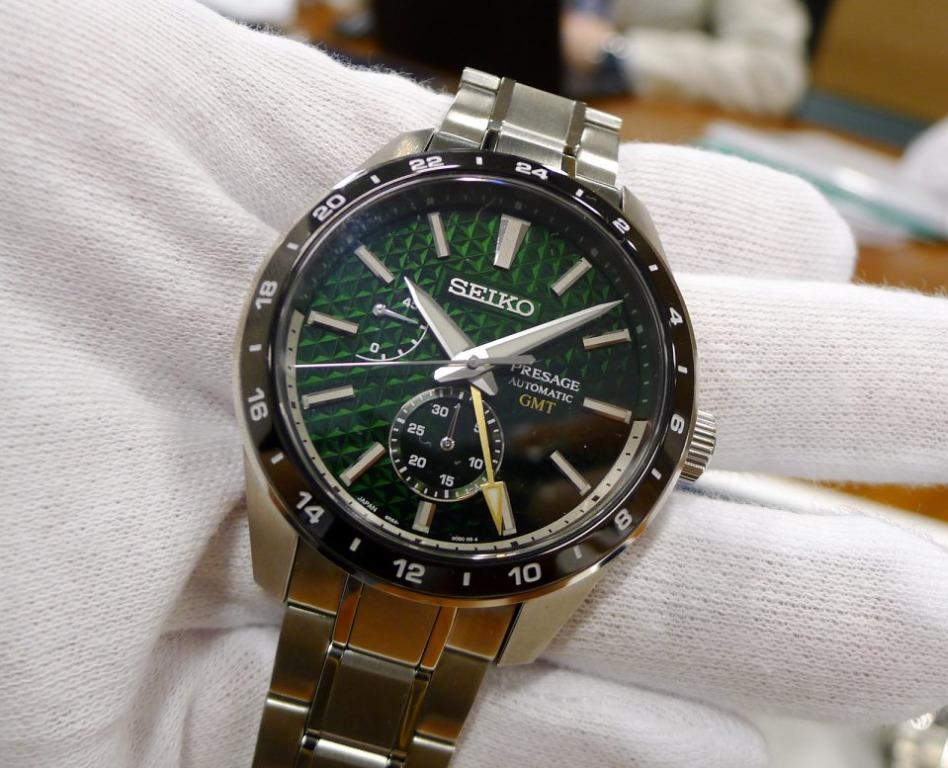Seiko PRESAGE Sharp Edged Series GMT Tokiwa Automatic Mechanical Watch  SARF003/SPB219J1, Seiko PRESAGE Sharp Edged 系列GMT 自動機械手錶常盤錶面SARF003/  SPB219J1, 男裝, 手錶及配件, 手錶- Carousell
