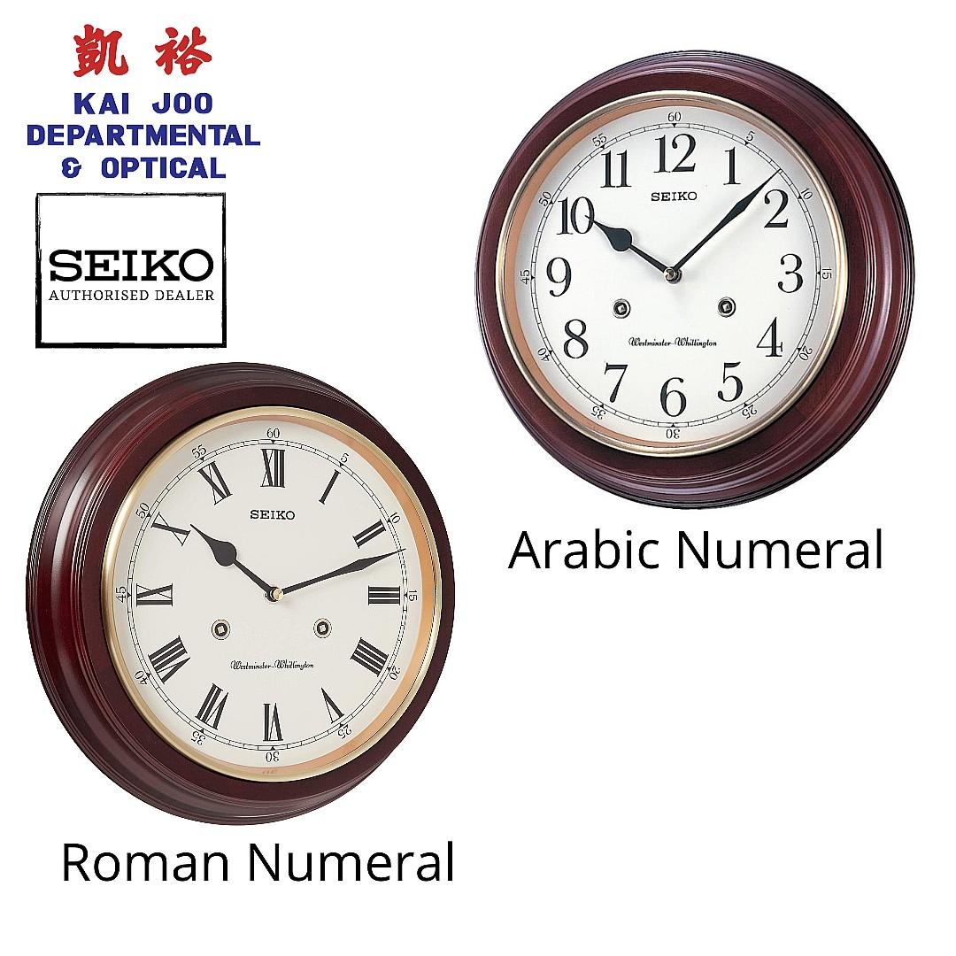 Seiko Solid Alder Wood Classic Dual Chime Westminster-Whittington Wall Clock  (), Furniture & Home Living, Home Decor, Clocks on Carousell