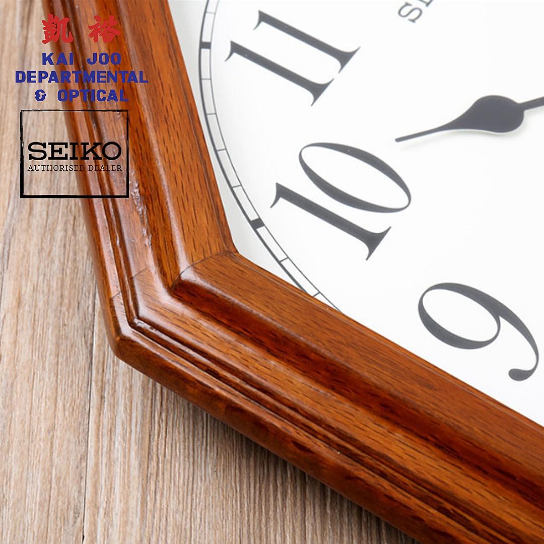Seiko Solid Oak Octagon Case With Quiet/Silent Sweep Second Hand Wall