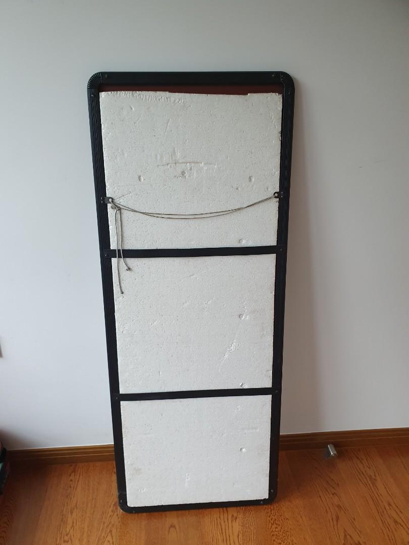 Standing Mirror with Black Rim, Furniture & Home Living, Home Decor