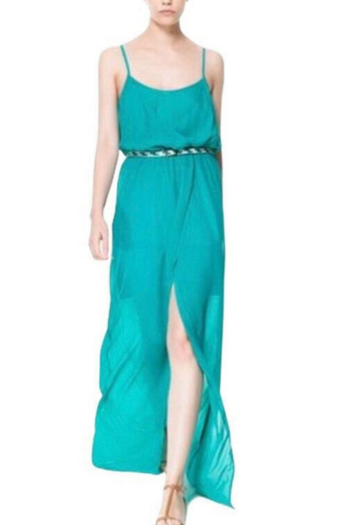 zara green maxi
