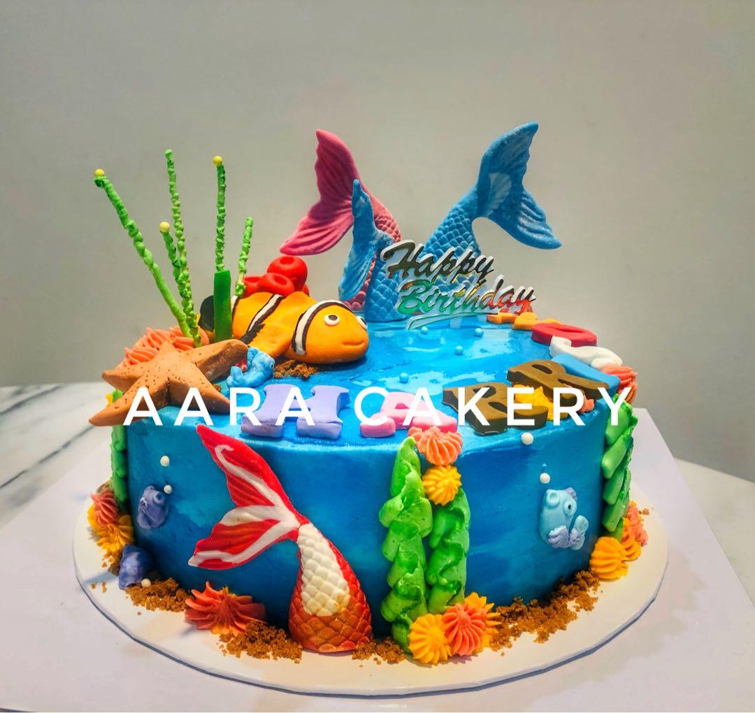 3 Tier Underwater Themed Wedding Cake | Susie's Cakes