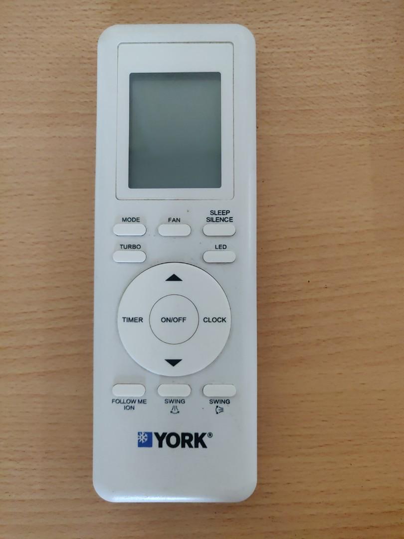 YORK aircon remote control RG94A/BGEF, TV & Home Appliances, Air
