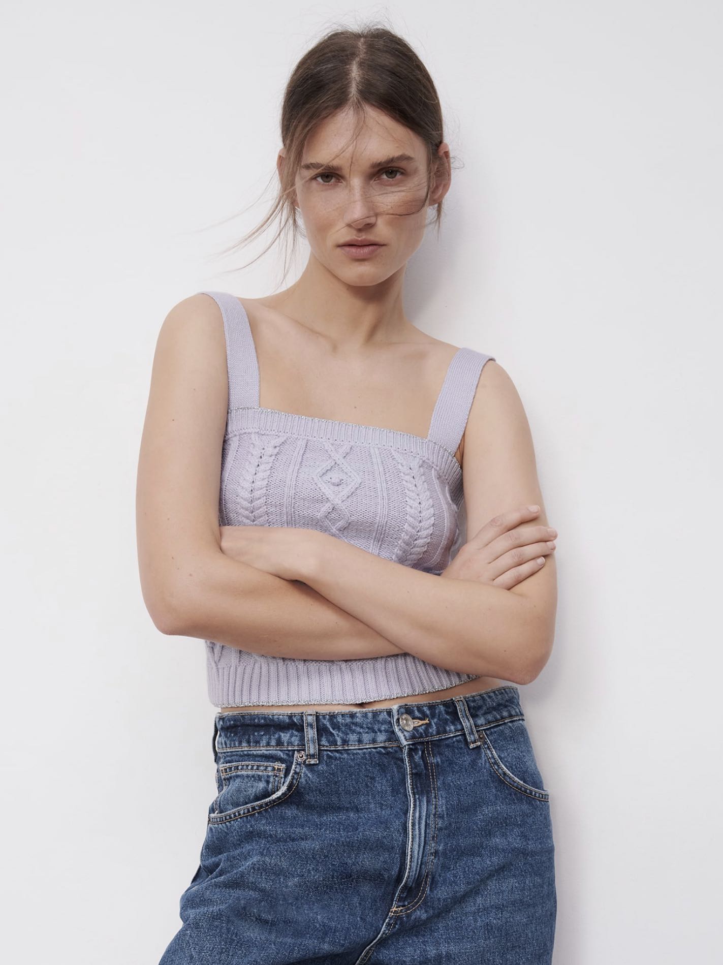 ZARA CABLE KNIT CROP TOP, Women's Fashion, Tops, Shirts on Carousell