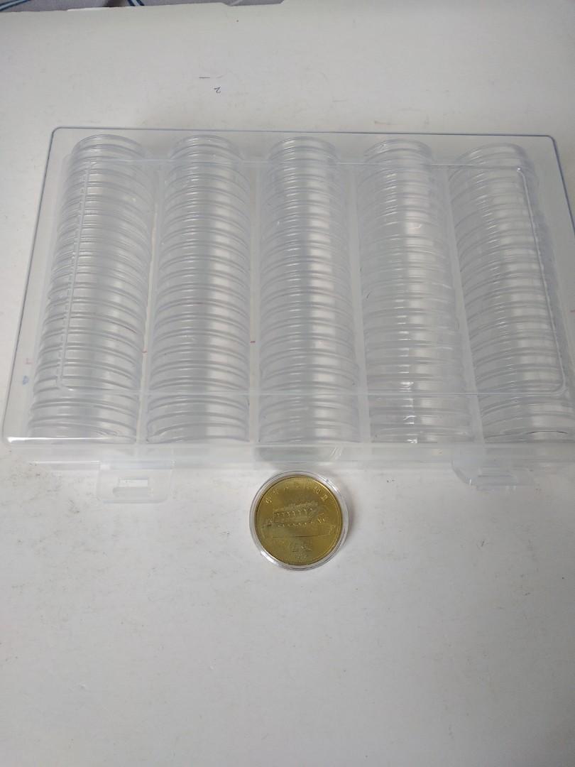 全新硬幣收藏盒(附100個內直徑30mm透明圓盒), 興趣及遊戲, 收藏品及紀念品, 錢幣- Carousell