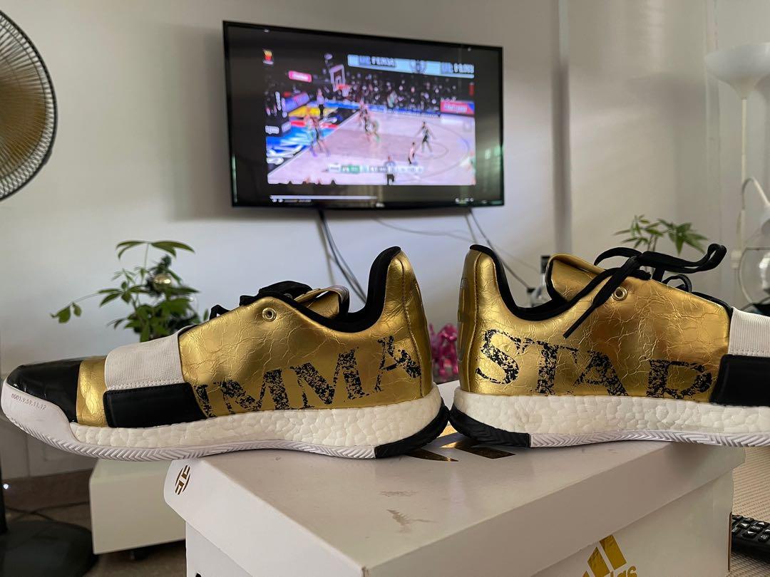 Gold james harden shoes on sale