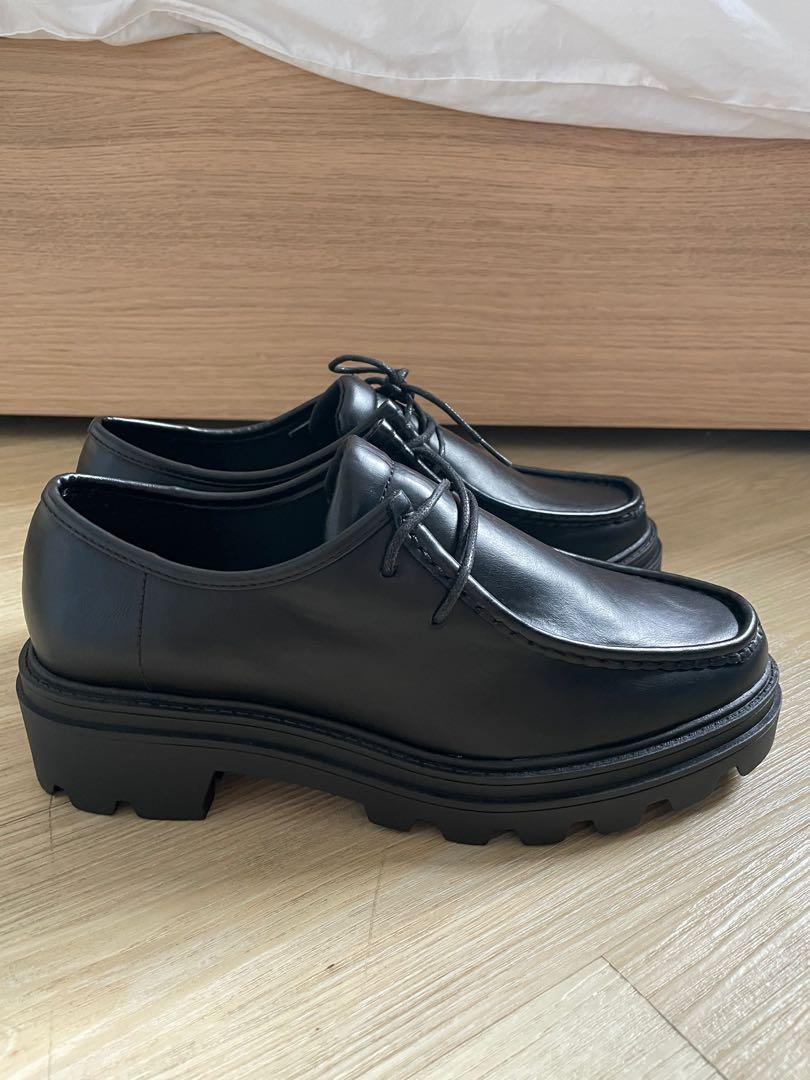 Asos Design Macy Chuncky Lace Up Flat Shoes Men s Fashion