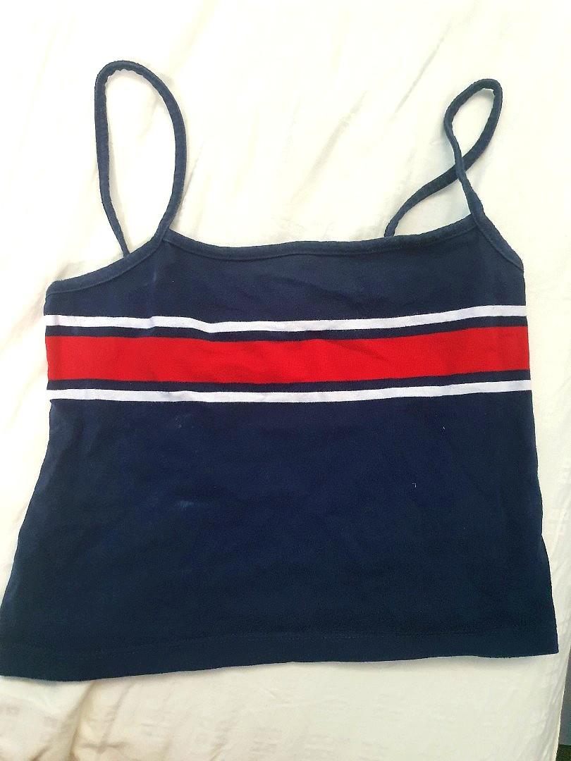 Authentic Brandy Melville Faye Tank (Navy blue, red, white), Women's ...
