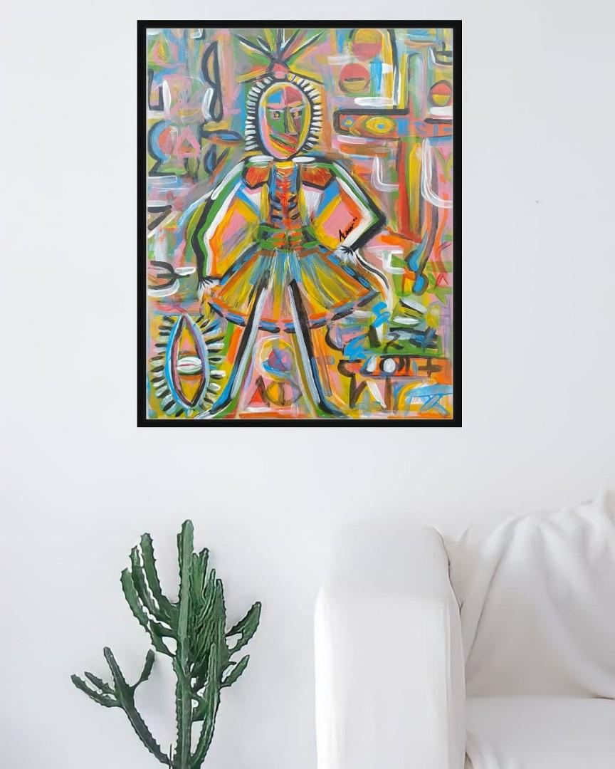 BASQUIAT INSPIRED ACRYLIC PAINTING (Category: Frames & Pictures) located in Cebu City. Submitted by thecherub (Listing ID 1090221603, Image 2). Description: - painted by Cebuana artist, Antonette Loon - featured at Art Show Philippines,2021 - negotiable - Acrylic on Board -16x20 inches - Neo-expressionism art.