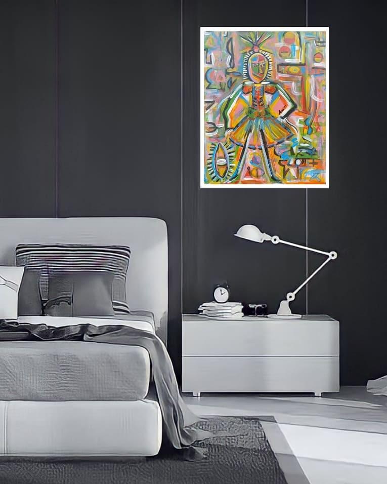 BASQUIAT INSPIRED ACRYLIC PAINTING (Category: Frames & Pictures) located in Cebu City. Submitted by thecherub (Listing ID 1090221603, Image 3). Description: - painted by Cebuana artist, Antonette Loon - featured at Art Show Philippines,2021 - negotiable - Acrylic on Board -16x20 inches - Neo-expressionism art.