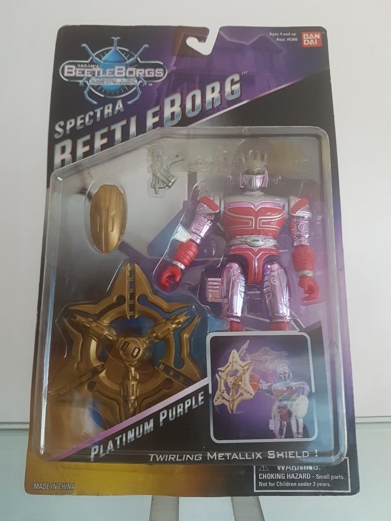 Beetleborgs Metallix: Spectra Platinum Purple (Category: Action & Battle Toys) located in Pasay City. Submitted by mik39021 (Listing ID 1090023072, Image 1). Description: Beetleborgs Metallix: Spectra Platinum Purple 1997 Condition: -Sealed. -Small creases on card. -Packaging tape mark. Payment Options: G-Cash BPI Online Paypal (additional +6% of item price) Shipping: -Grab Express -Lalamove -J&T Express (buyer shoulders shipping fee).