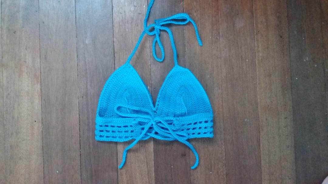 blue boho crochet crop top bralette bikini (Category: Others Tops) located in Taguig. Submitted by idfkuroo (Listing ID 1090057693, Image 2). Description: free size handmade non-padded but made with thick material so hindi parin baka when worn.