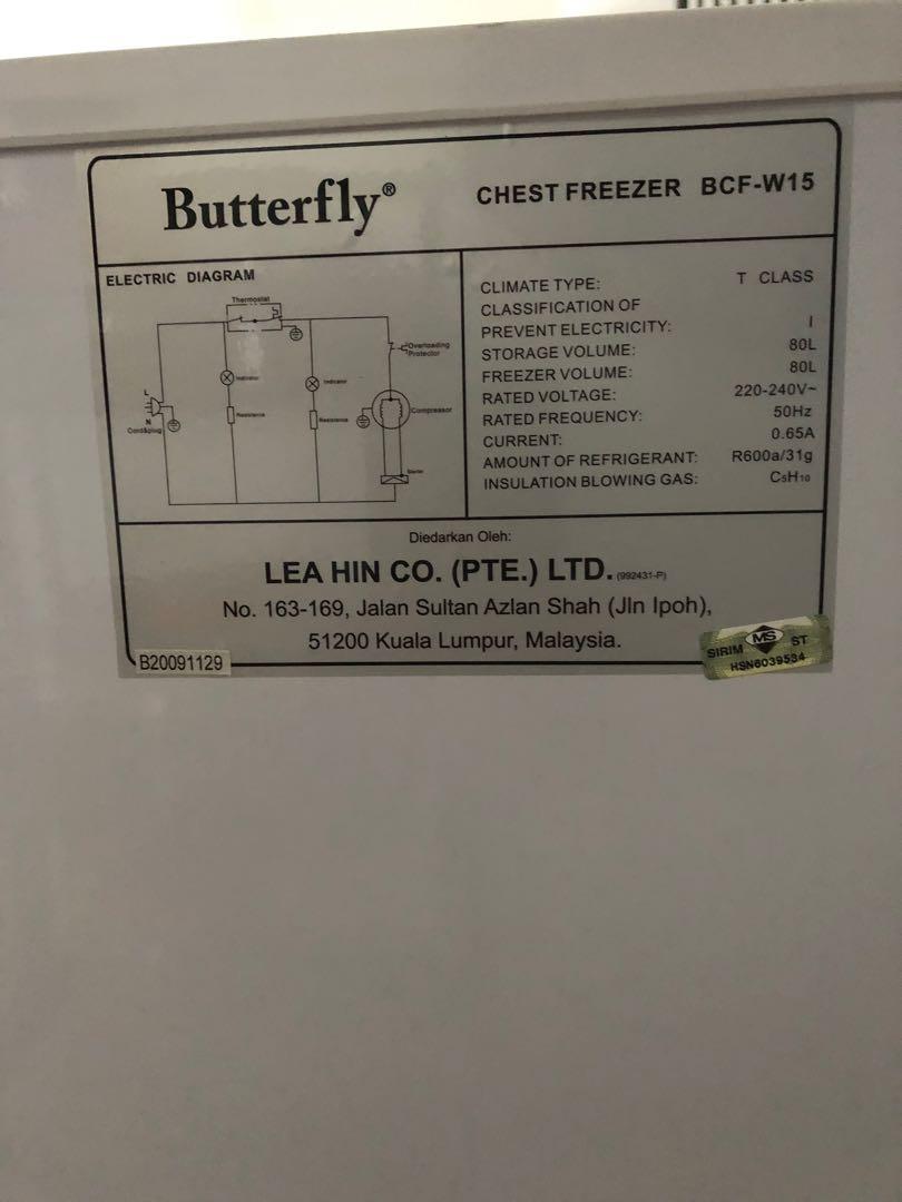 Butterfly Chest Freezer 80L, TV & Home Appliances, Kitchen Appliances