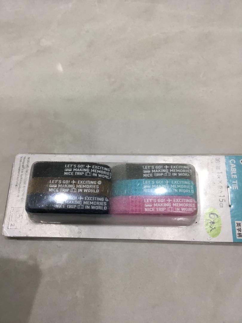 Cable Tie Velcro 1cm x 15cm 6 pieces Cable Wire Organiser Daiso