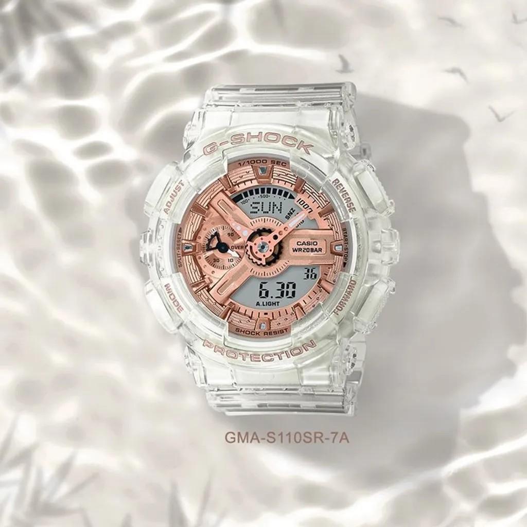 Casio G Shock S Series GA 110 Transparent x Rose Gold Resin Band Watch GMA S110SR 7ADR