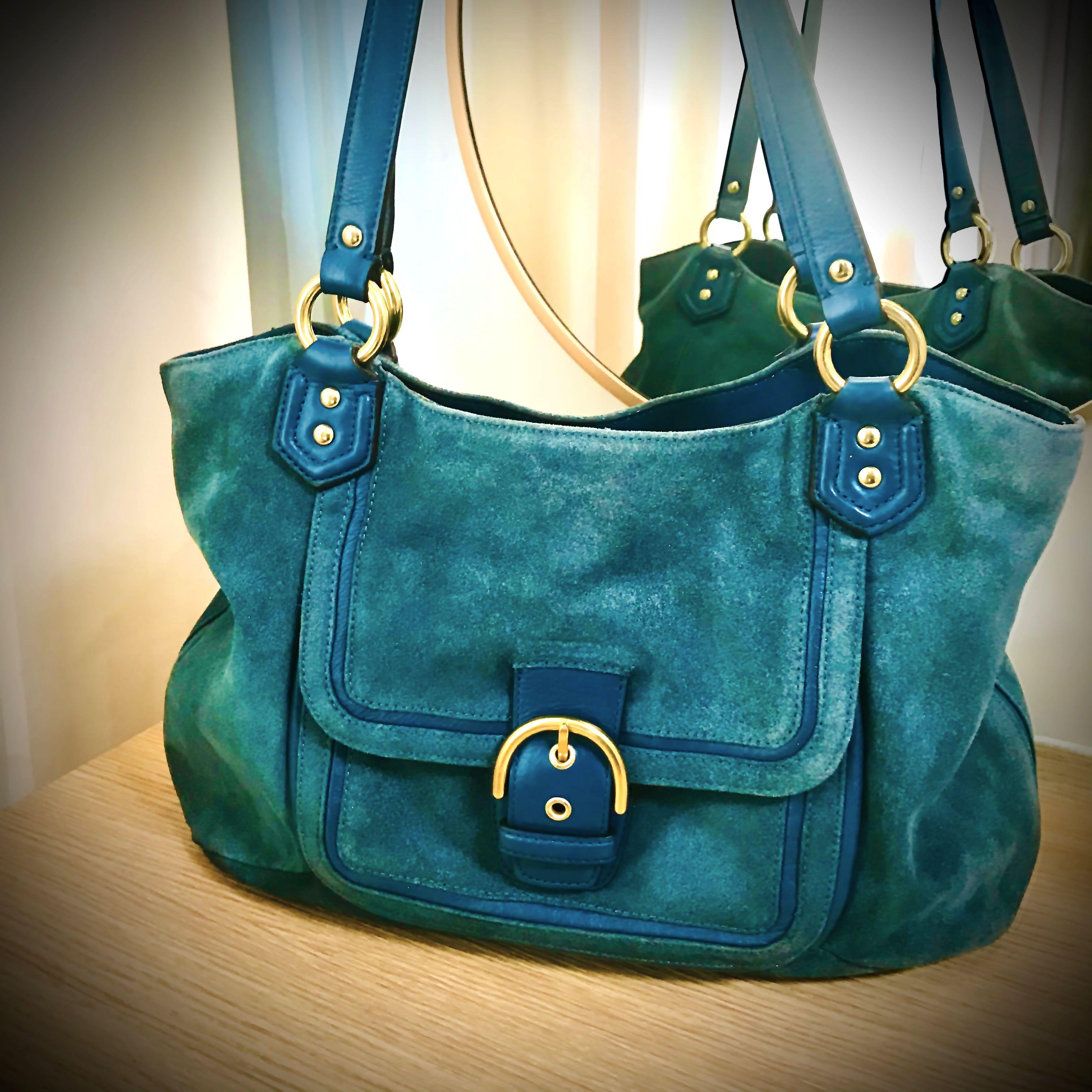 Coach sale turquoise purse