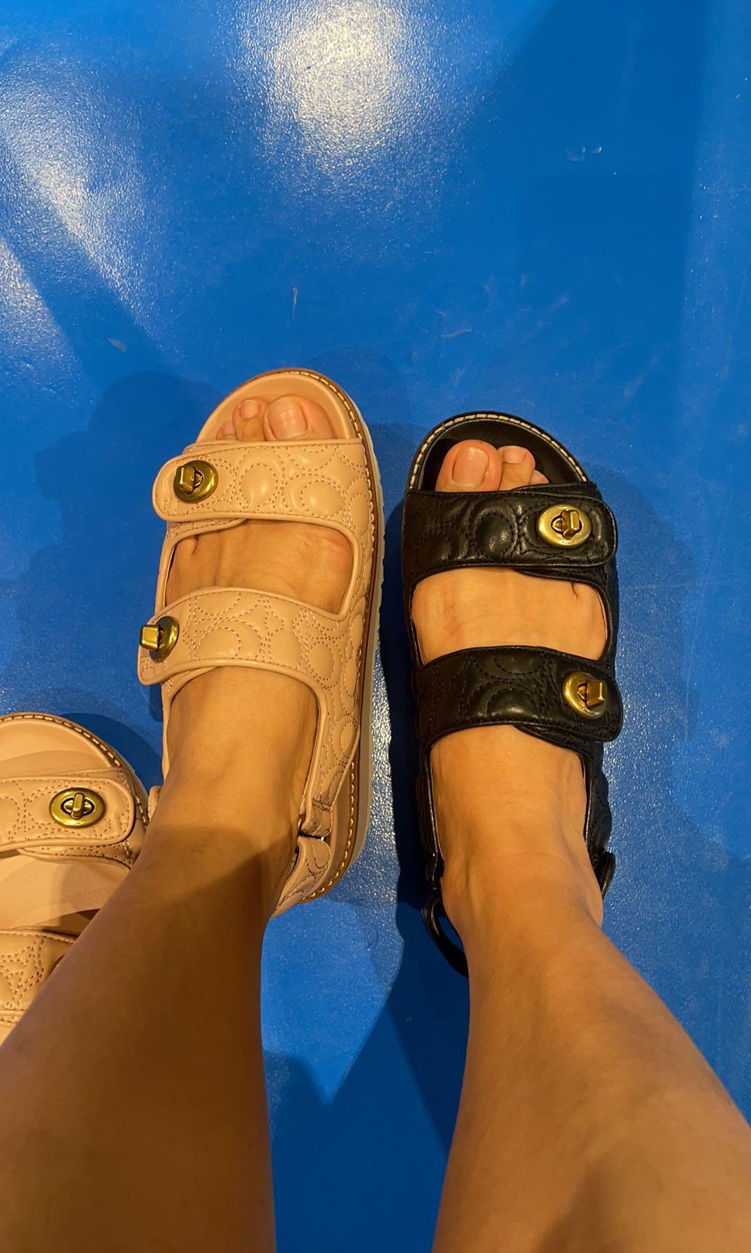 Coach pink sandals, Women's Fashion, Footwear, Flipflops and Slides on