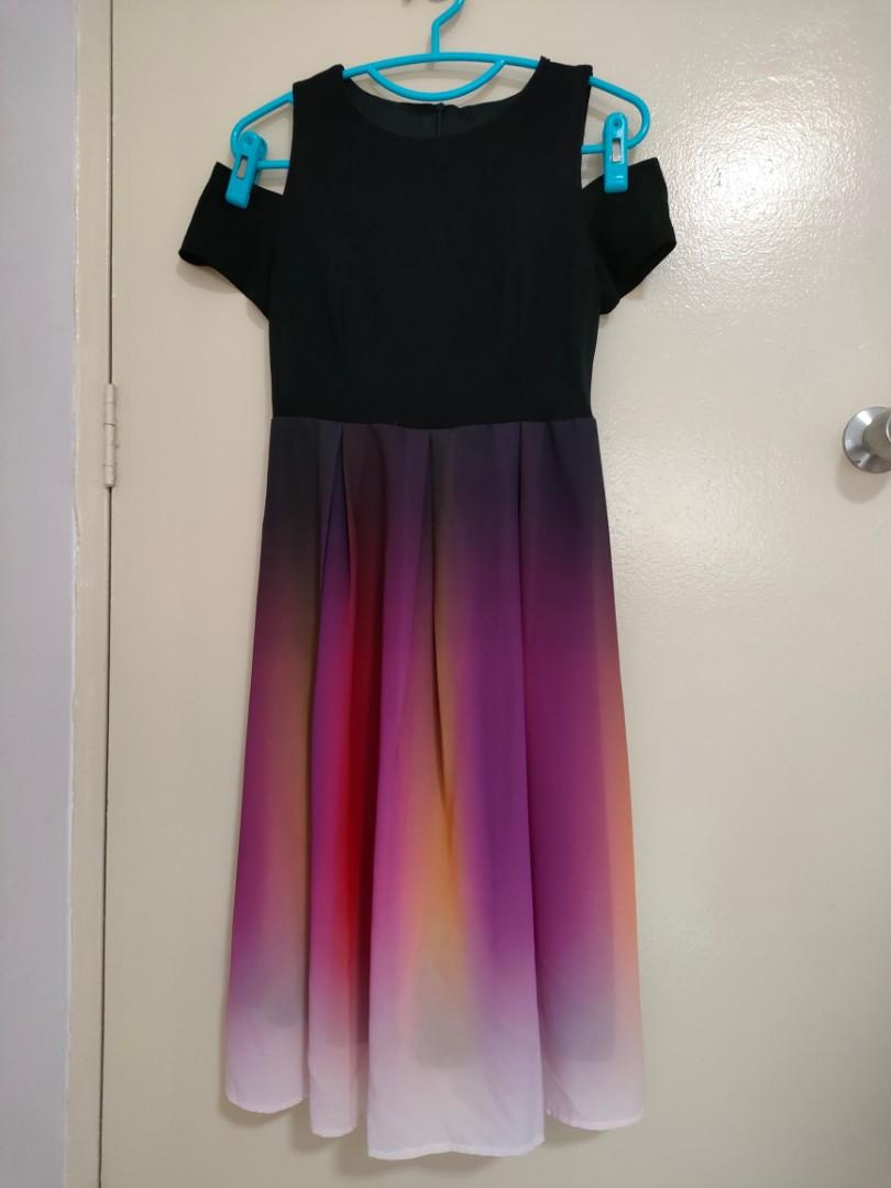 Cold shoulder gradient discount dress